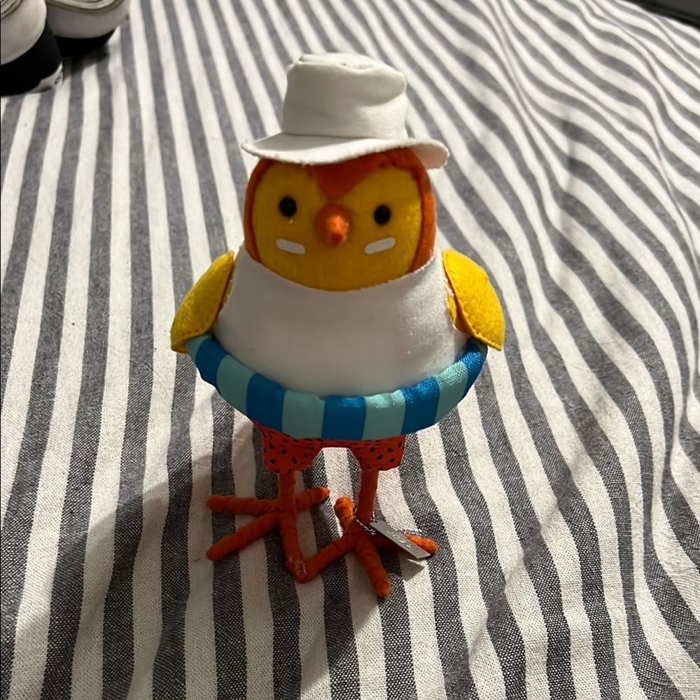 Cute Yellow Bird Plush with Hat and Float